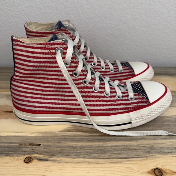 Converse High Top Chuck Taylor All American Stars and Stripes Men's 8 Women's 10 - Picture 4 of 12